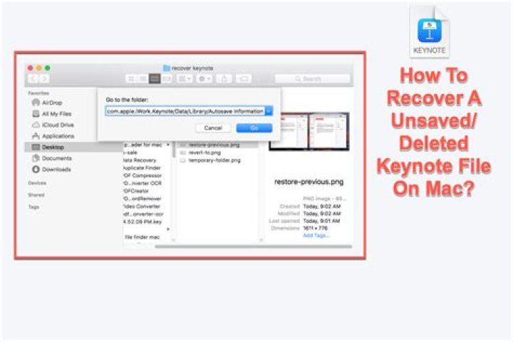 How do I recover a Keynote file on Mac?