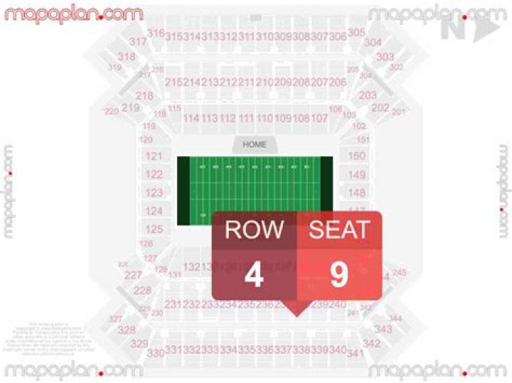 How many rows are in the 200 section of MSG?