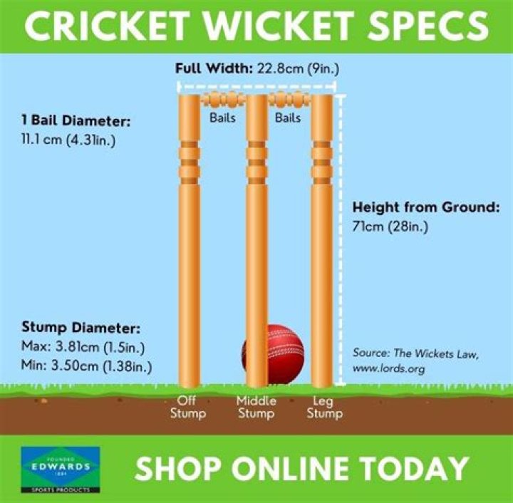 What is the size of stumps in cricket?
