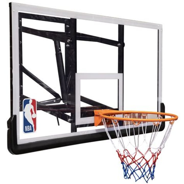What was the first basketball hoop made out of?
