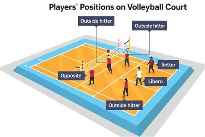 Where do players stand in volleyball?